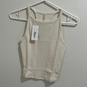 NWT Outdoor Voices Milk Stone CozyRib Cropped Tank XXS